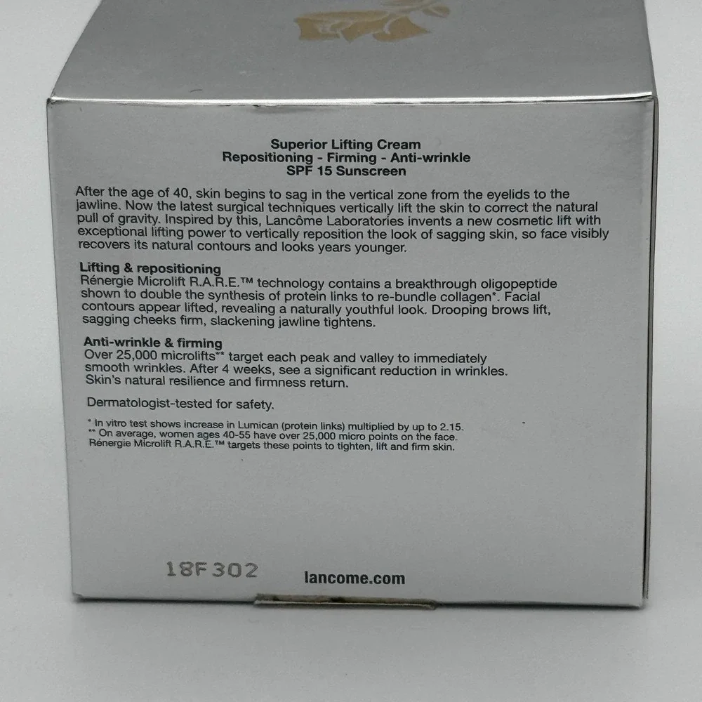 Lancôme Rénergie Microlift R.A.R.E. Lifting Cream SPF 15 2.5 Oz Sealed‎ NOS